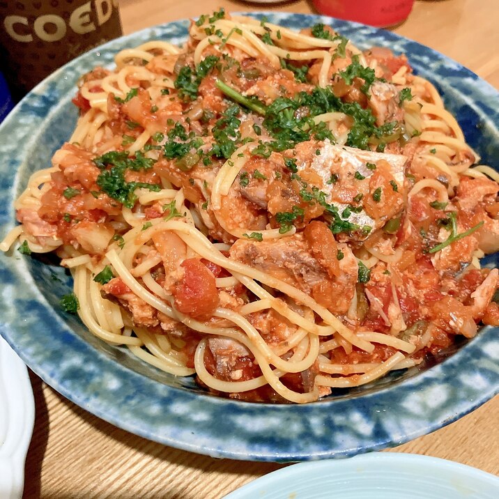 缶詰を使って!サバとケッパーのパスタ